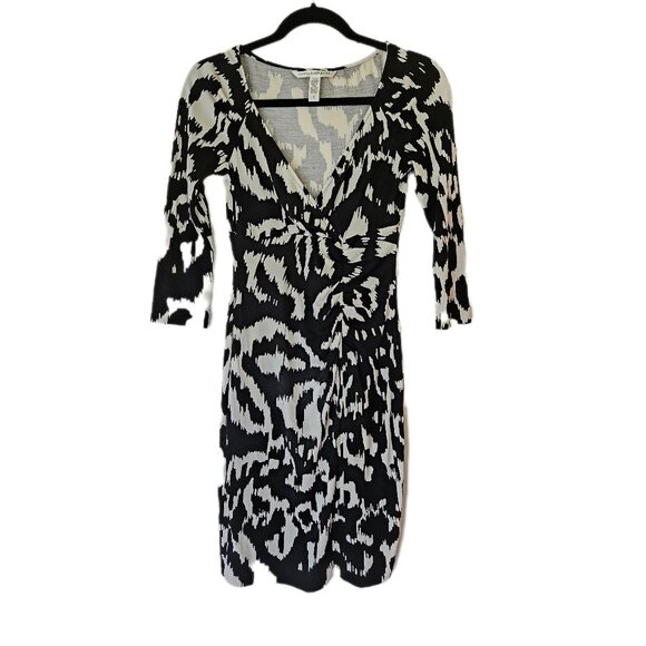 DVF Diane Von Furstenberg 100% Silk Jersey Knit Capela Faux Wrap Midi Dress Sz 6 - Picture 1 of 9